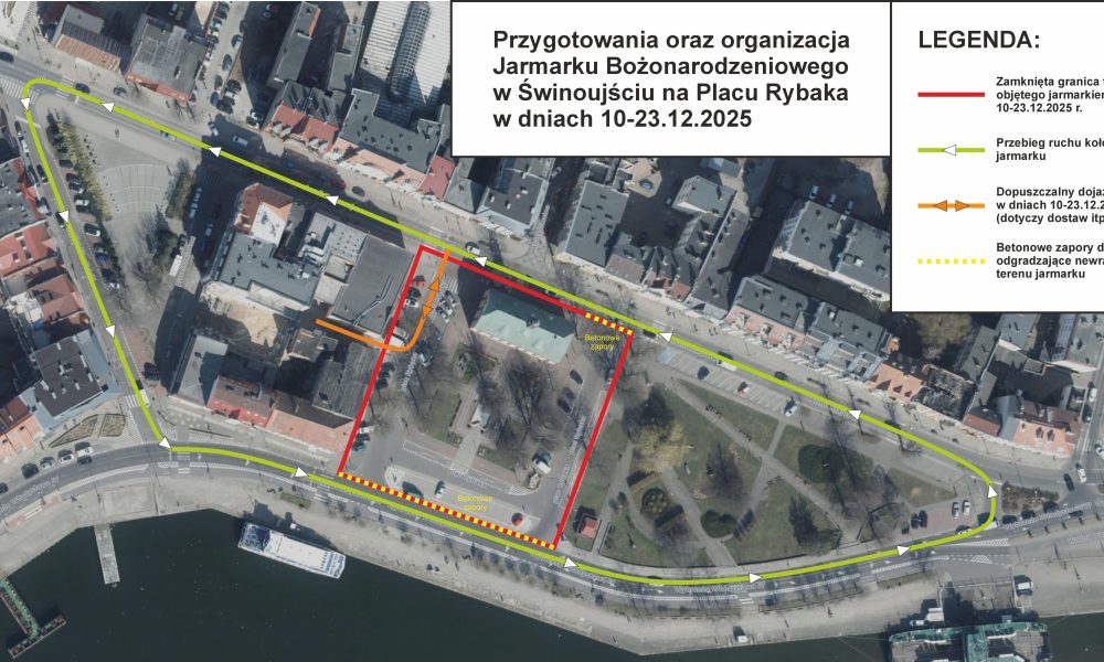 Zmiany w organizacji ruchu przed Świnoujskim Jarmarkiem Bożonarodzeniowym