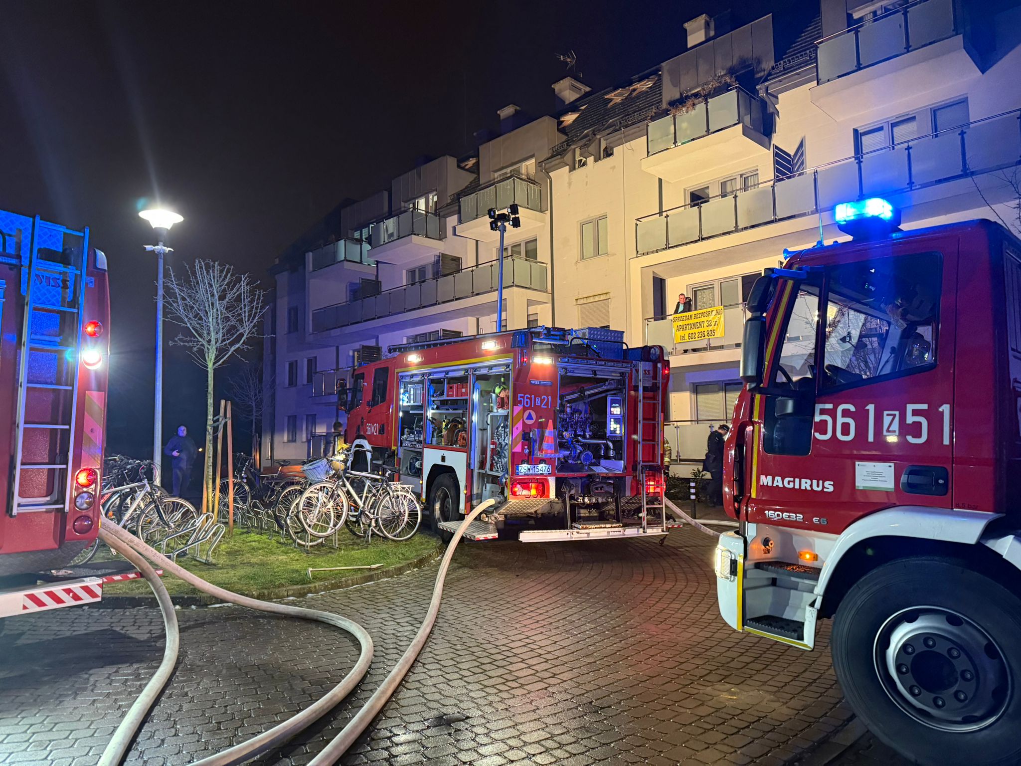 Pożar mieszkania przy ul. Ułańskiej w Świnoujściu. Ewakuowano mieszkańców