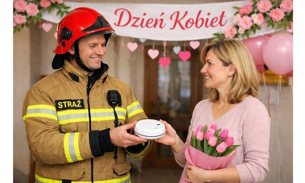 Zamiast kwiatka – czujka dymu. Strażacy świętują Dzień Kobiet dbając o bezpieczeństwo