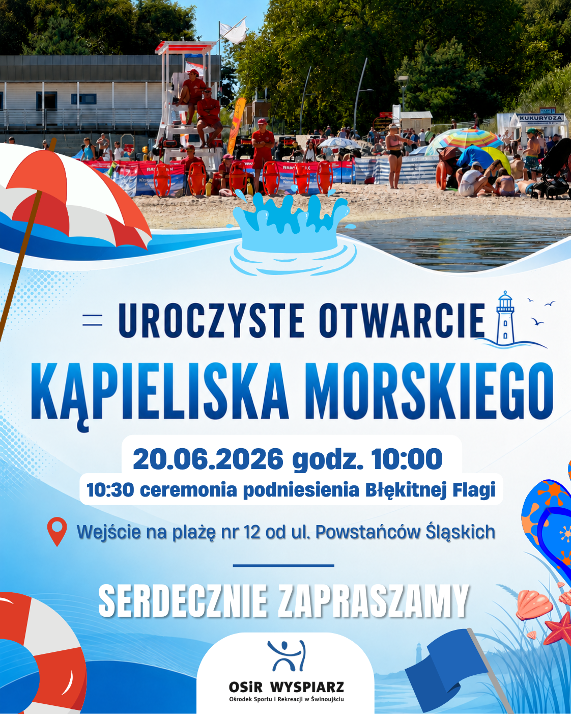 Oficjalnie zaczynamy sezon kąpielowy w Świnoujściu! Błękitna Flaga po raz 21. dla miejskiego kąpieliska