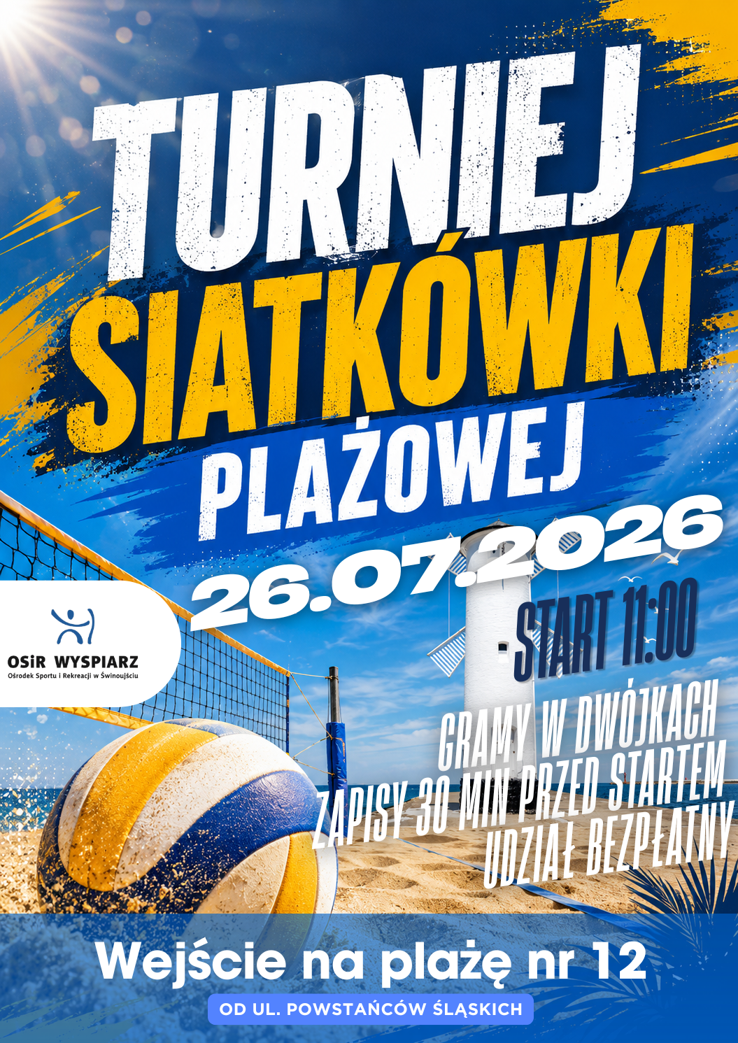 Kolejny Wakacyjny Turniej Siatkówki Plażowej w Świnoujściu już 26 lipca