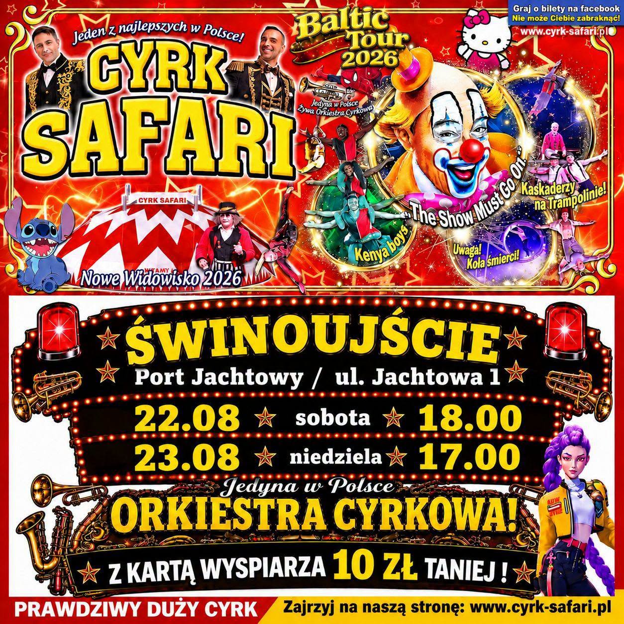 Cyrk Safari przyjeżdża do Świnoujścia. W weekend widowisko pełne akrobacji i emocji
